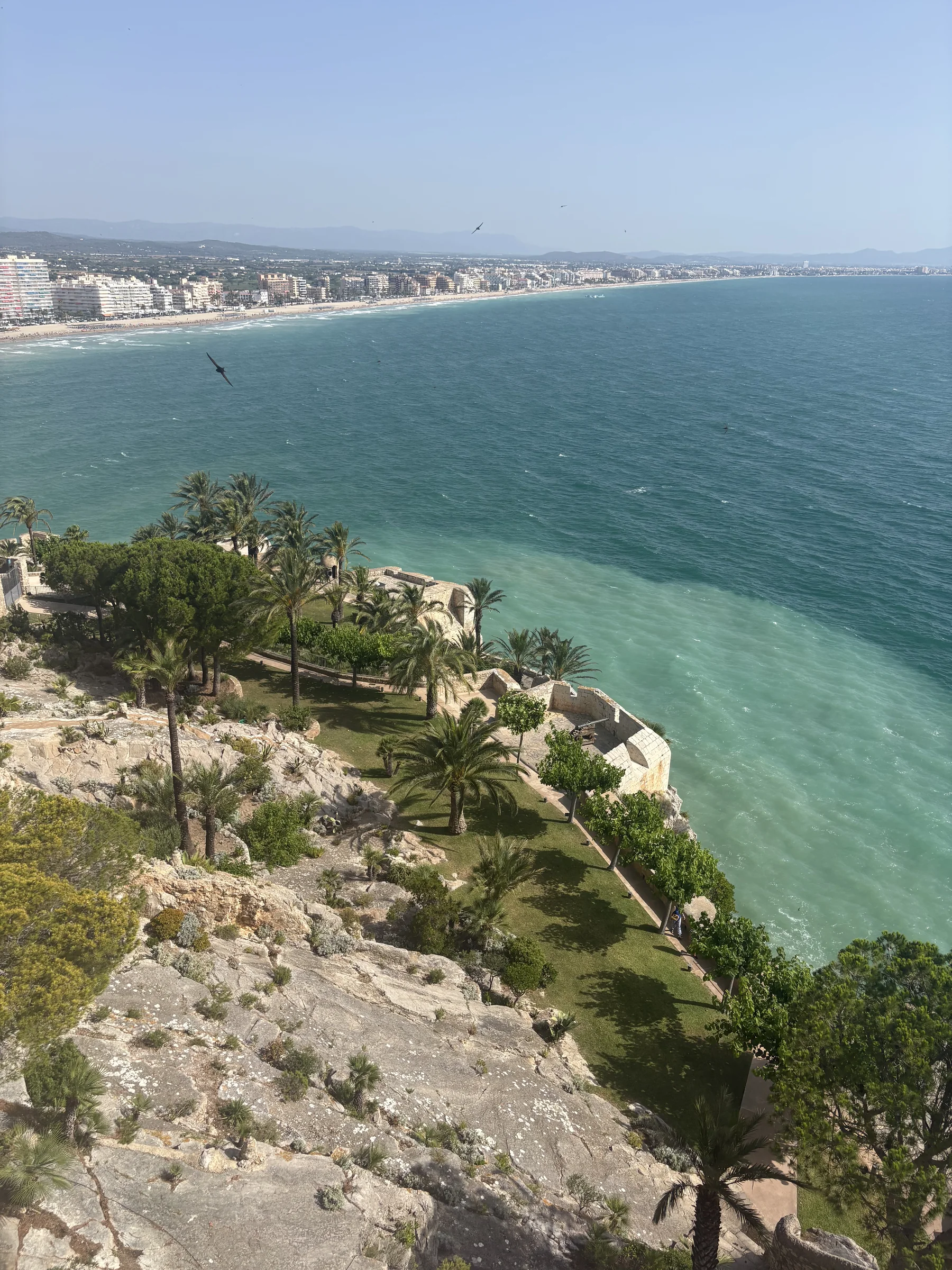 Panorama of Peñíscola's coastline seen from the castle walls.